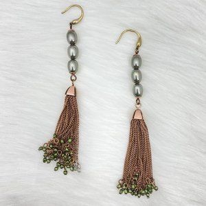 NWOT Ellen Tracy Beaded Fringe Earrings